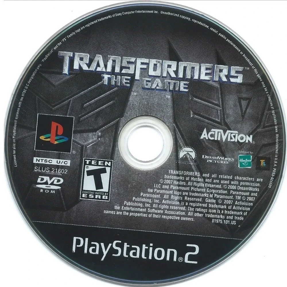 Transformers Game Sony PlayStation 2 PS2 2007 Activision SLUS 21602 Disc Only